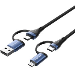 Vention Cable USB 2.0 4 en 1 de 1m Negro y Azul